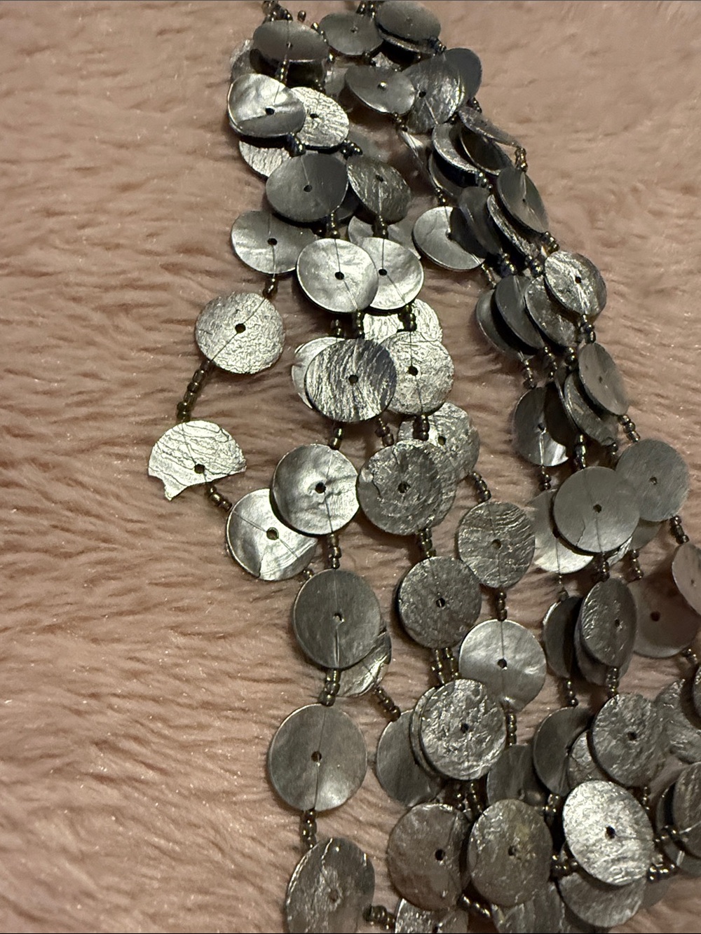 Statement Silver Disc Layered Necklace - Women Jewelry - Picture 3 of 3